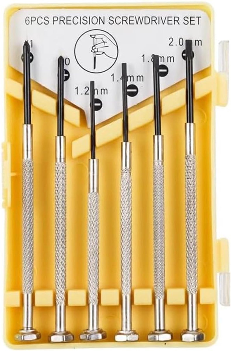Precisieschroevendraaier set 6-delig - Diverse maten - Geschikt voor brillen en horloges - Handig voor PC-reparatie - ShopVlot
