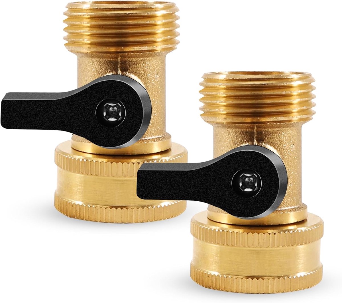 Mini Messing Kogelklep 3/4 Inch - 2 Stuks - Aansluiting voor Tuinslangen - Ideaal voor Waterafsluiting - ShopVlot