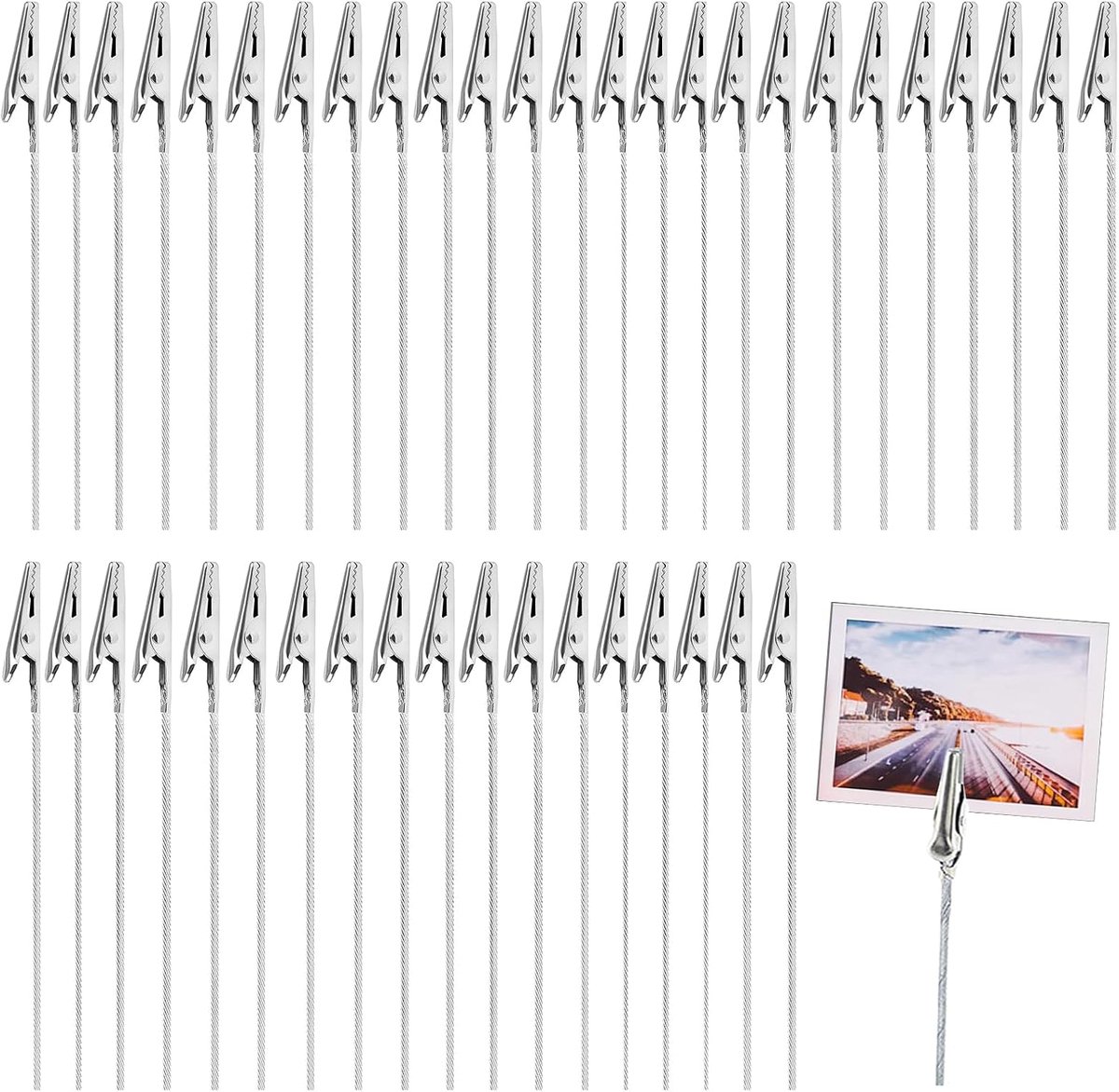 Krokodillenclips 15 cm - metalen clip voor foto en memo - duurzaam en roestbestendig - ideaal voor feestdecoratie - ShopVlot