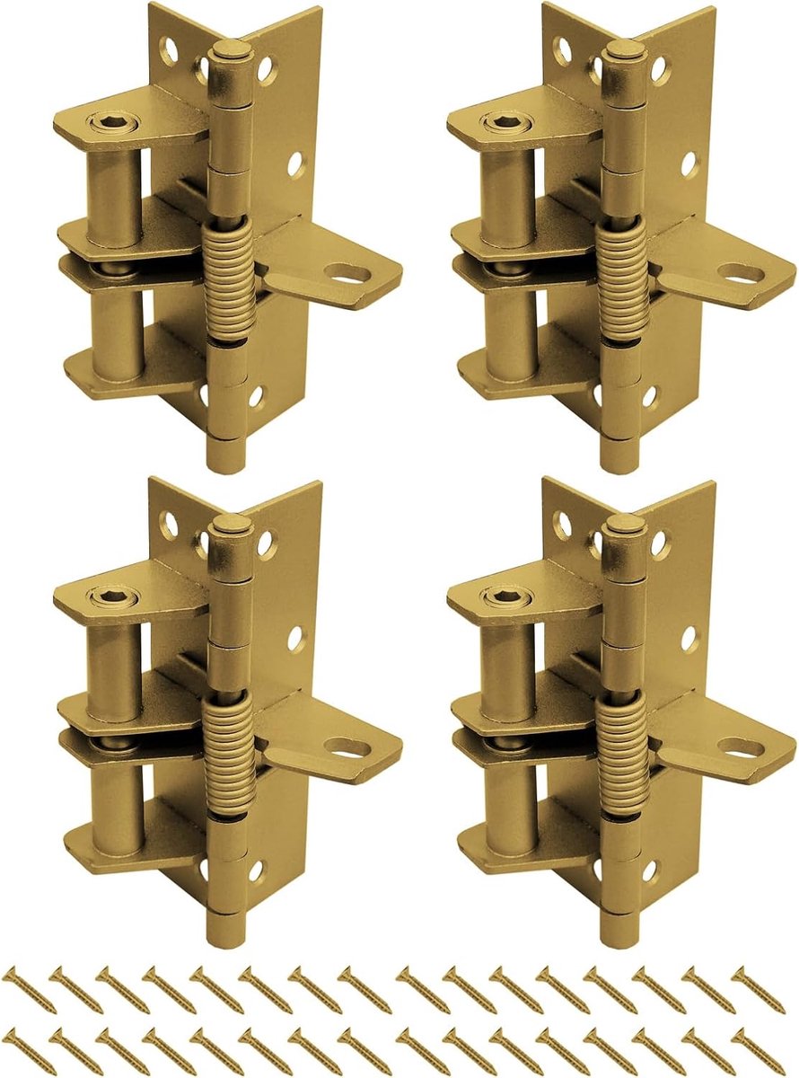 Deurscharnieren 10cm - 4" veerscharnier - brons - automatisch sluitend - ShopVlot