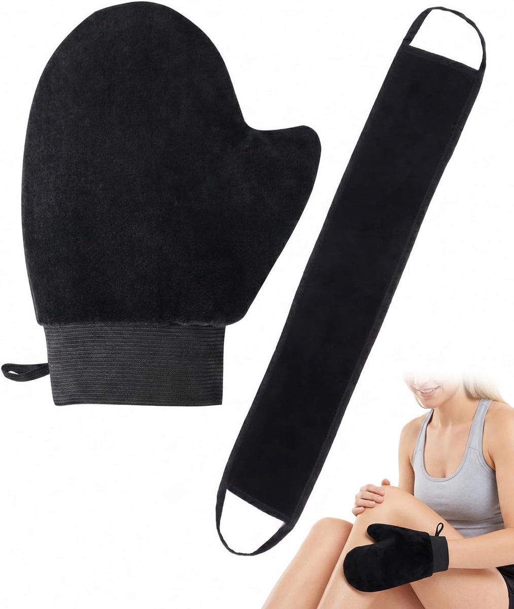 Set van 2 zelfbruiningshandschoenen - ergonomische applicator - ultrazacht microvezel - streepvrije bronzing - ShopVlot