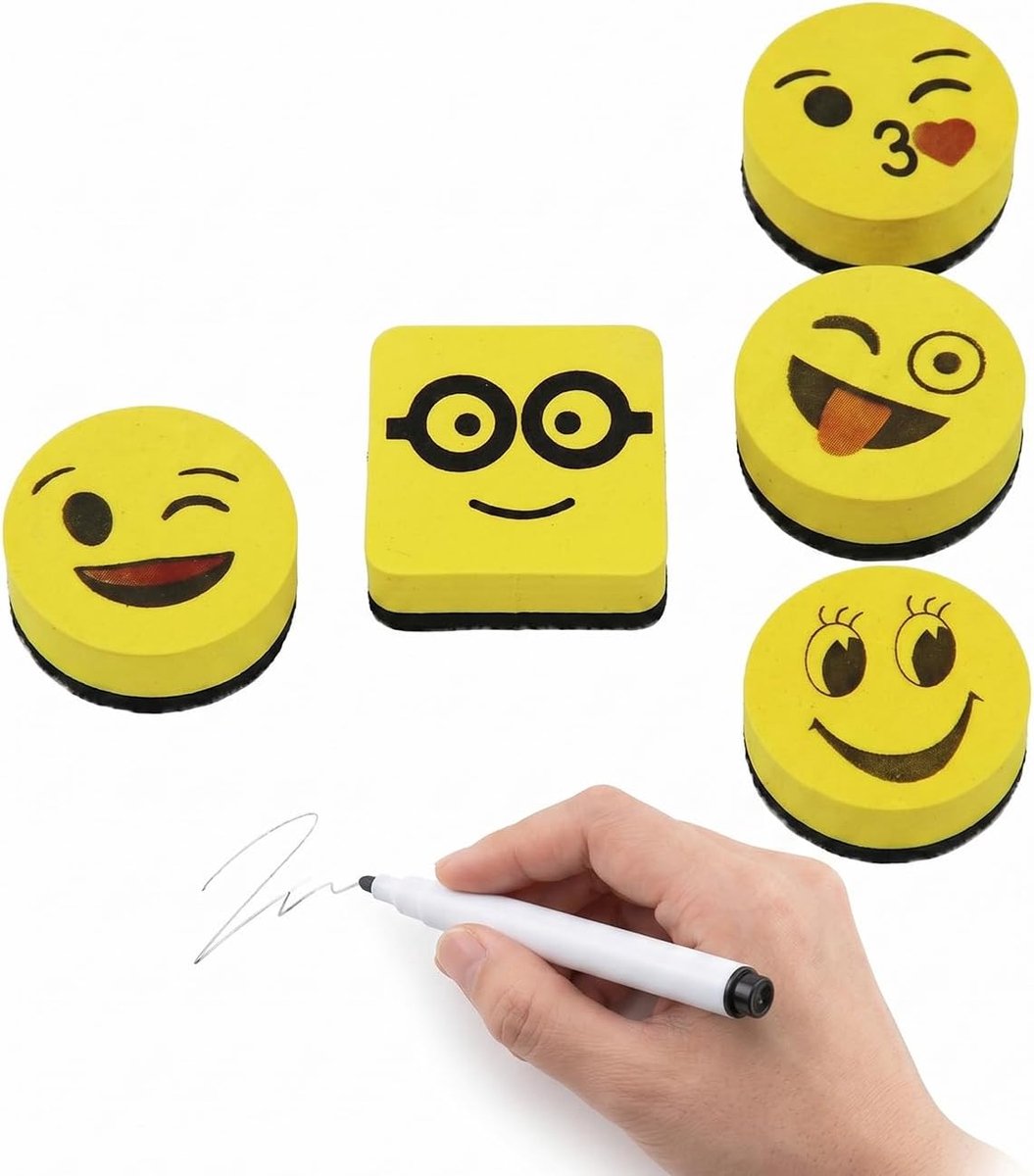 Whiteboardwisser 5 cm - magnetisch - vrolijk design - streepvrije reiniging - ShopVlot
