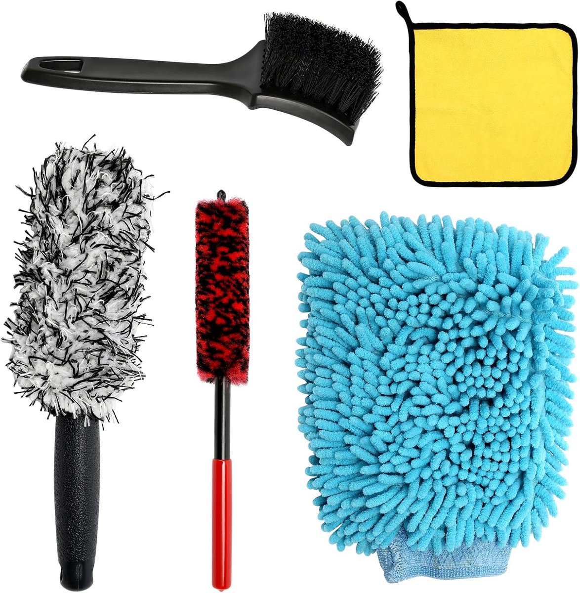 Velgenreinigingsset - compleet met borstel en washandschoenen - krasbestendig en materiaalvriendelijk - ShopVlot