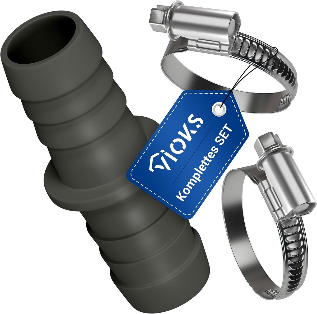 Afvoeraansluiting wasmachine 19/19 mm - met roestvrijstalen slangklemmen - eenvoudig te installeren - ShopVlot
