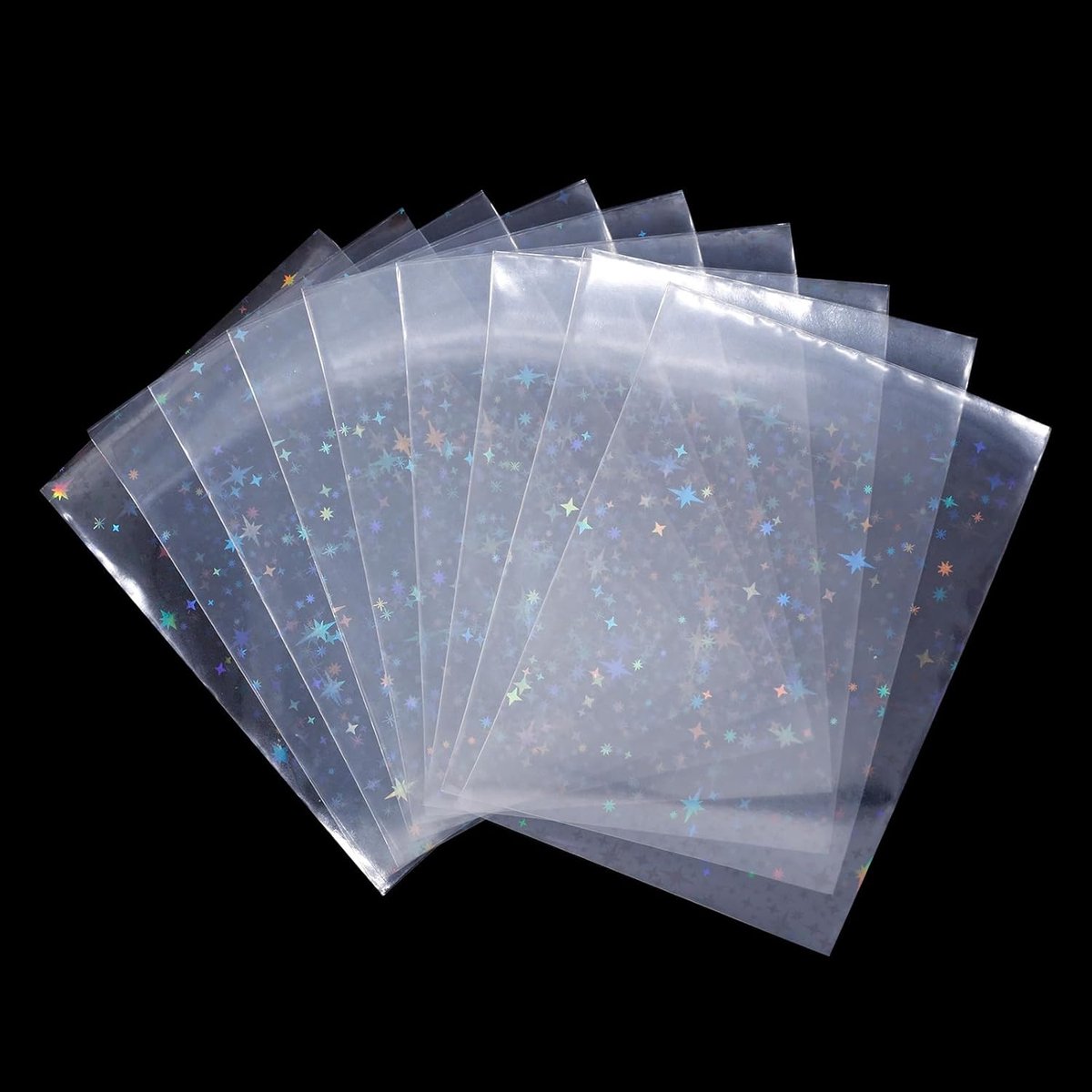 Foto kaarthoezen 9.2 x 6.5 cm - Stervormig holografisch folie - Beschermend en stijlvol - Perfect voor kaartliefhebbers - ShopVlot