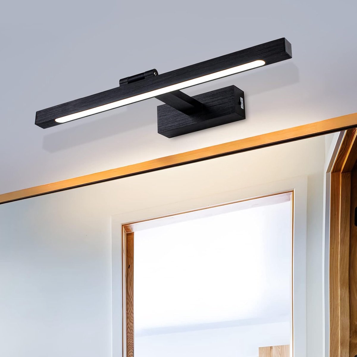 LED Dimbare Fotolamp 40cm - Geborsteld Zwart - Verstelbare Lichtkop - Ideaal voor Slaapkamer en Hal - ShopVlot