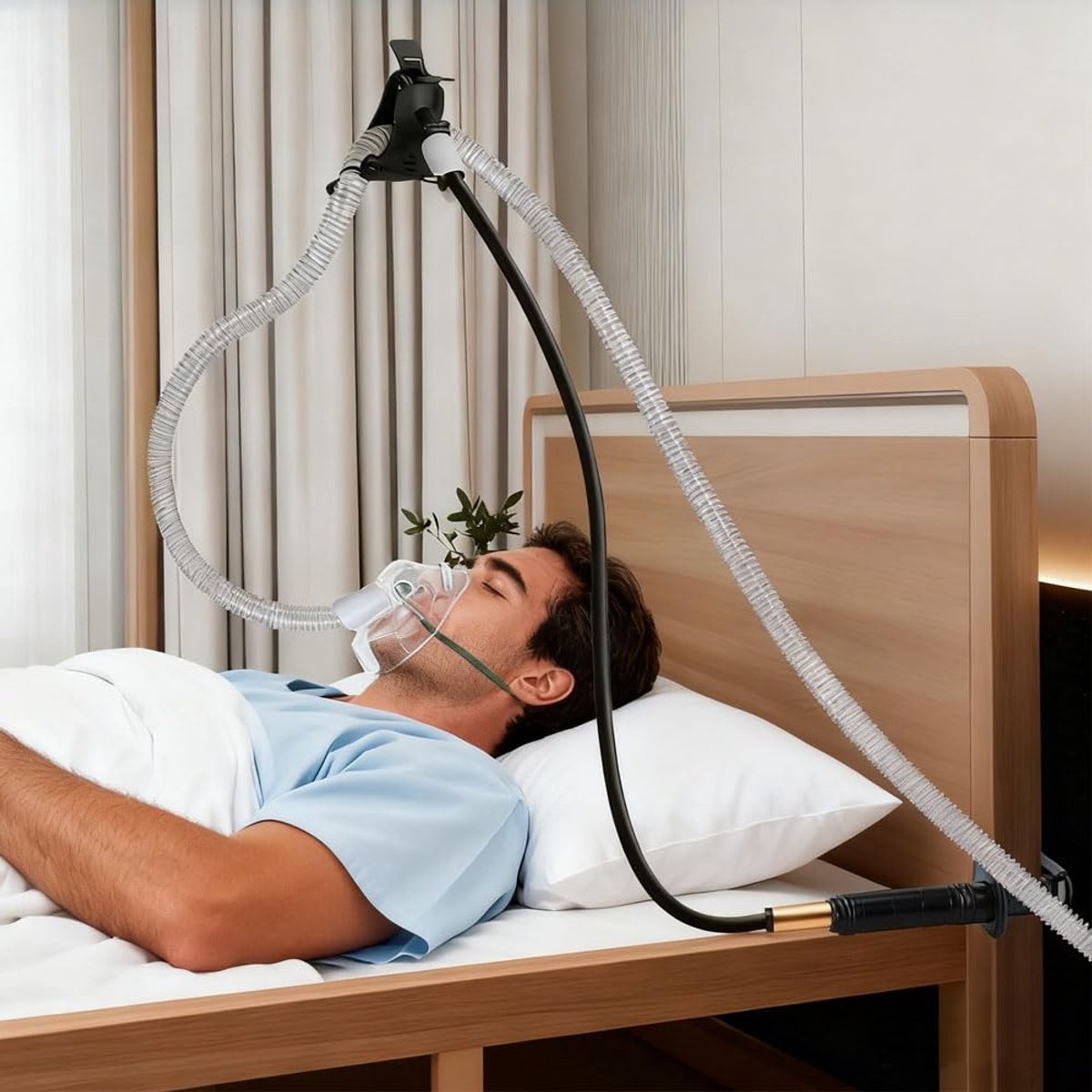 CPAP slangenhouder verstelbaar - 360° draaibaar - voorkomt knopen en lekkages - voor comfortabel slapen - ShopVlot