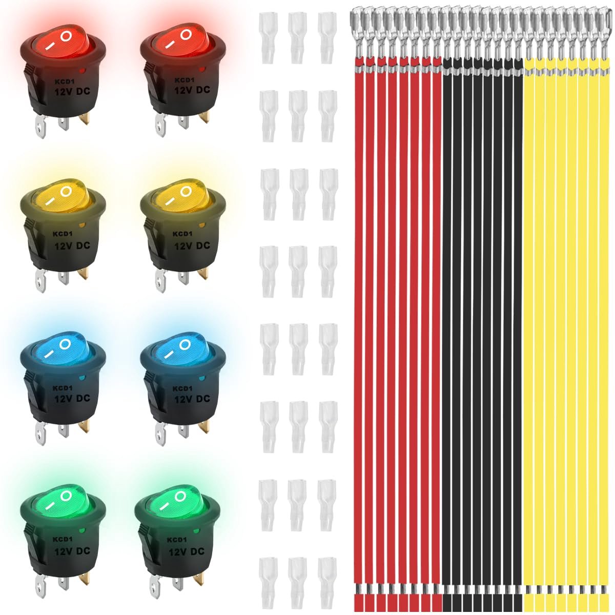 Ronde Rocker Switch On/Off 12V 20A - 3-Pin - Mini LED Verlichting - Ideaal voor Boottoepassingen - ShopVlot