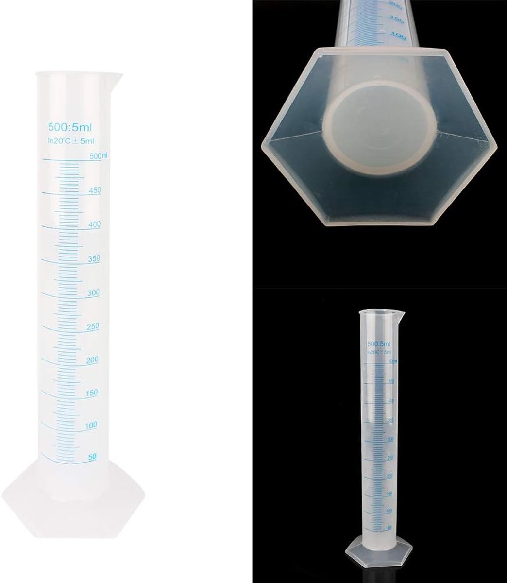Meetcilinder 500ml - Plastic - Transparant - Perfect voor laboratorium en school - ShopVlot