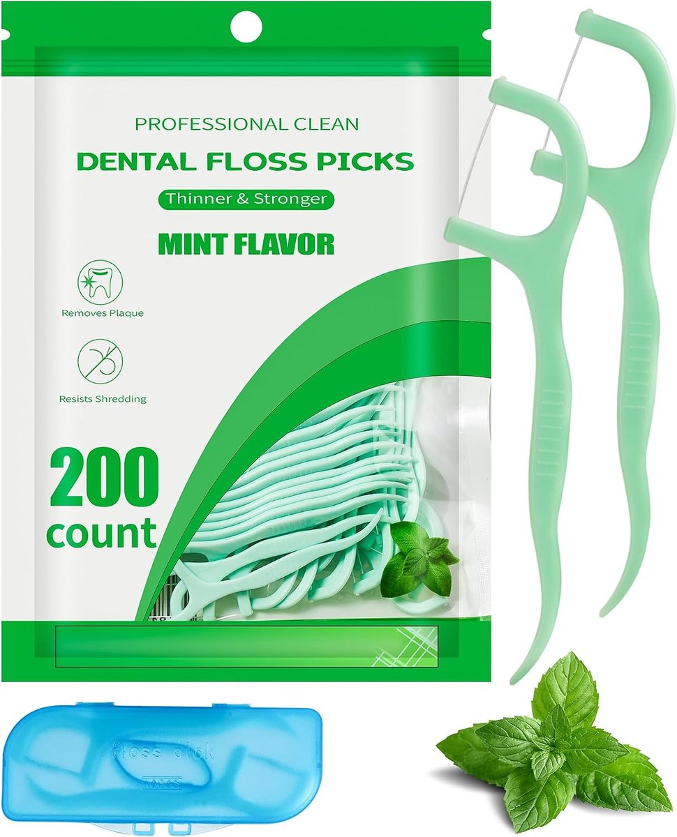 Floss sticks 200pcs - mint smaak - tandreiniging - frisse adem - ShopVlot