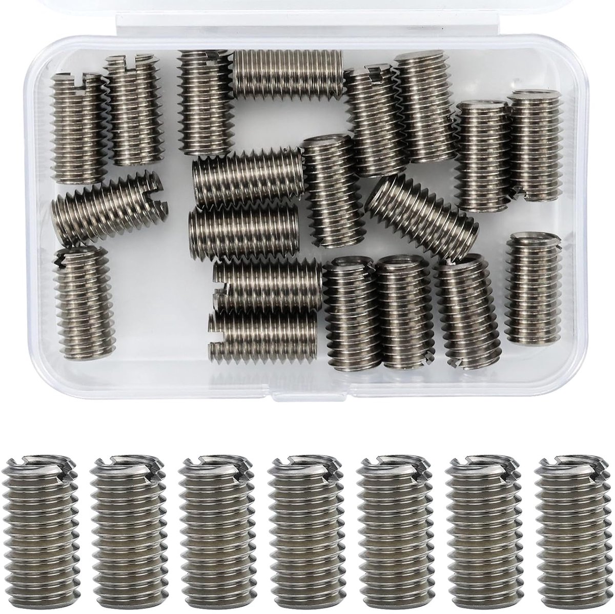 Draadinsert M8 naar M6 - RVS zelftappende draadreparatie - 20 stuks voor mechanische apparaten - ShopVlot