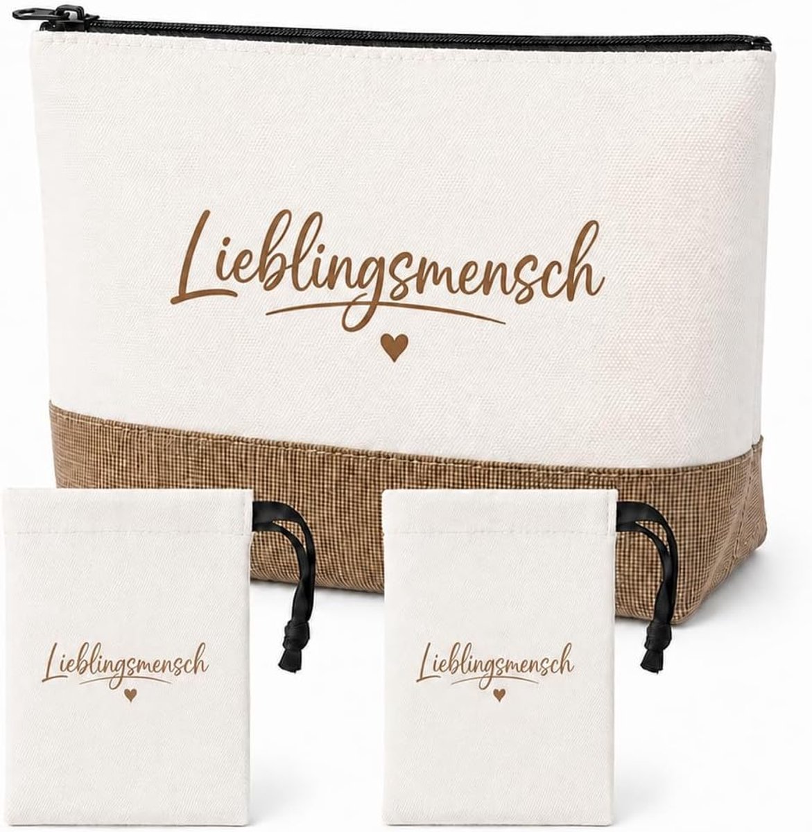 Make-uptassenset 3-delig - Canvas - Klassiek - Perfect voor reizen - SnelShoppen