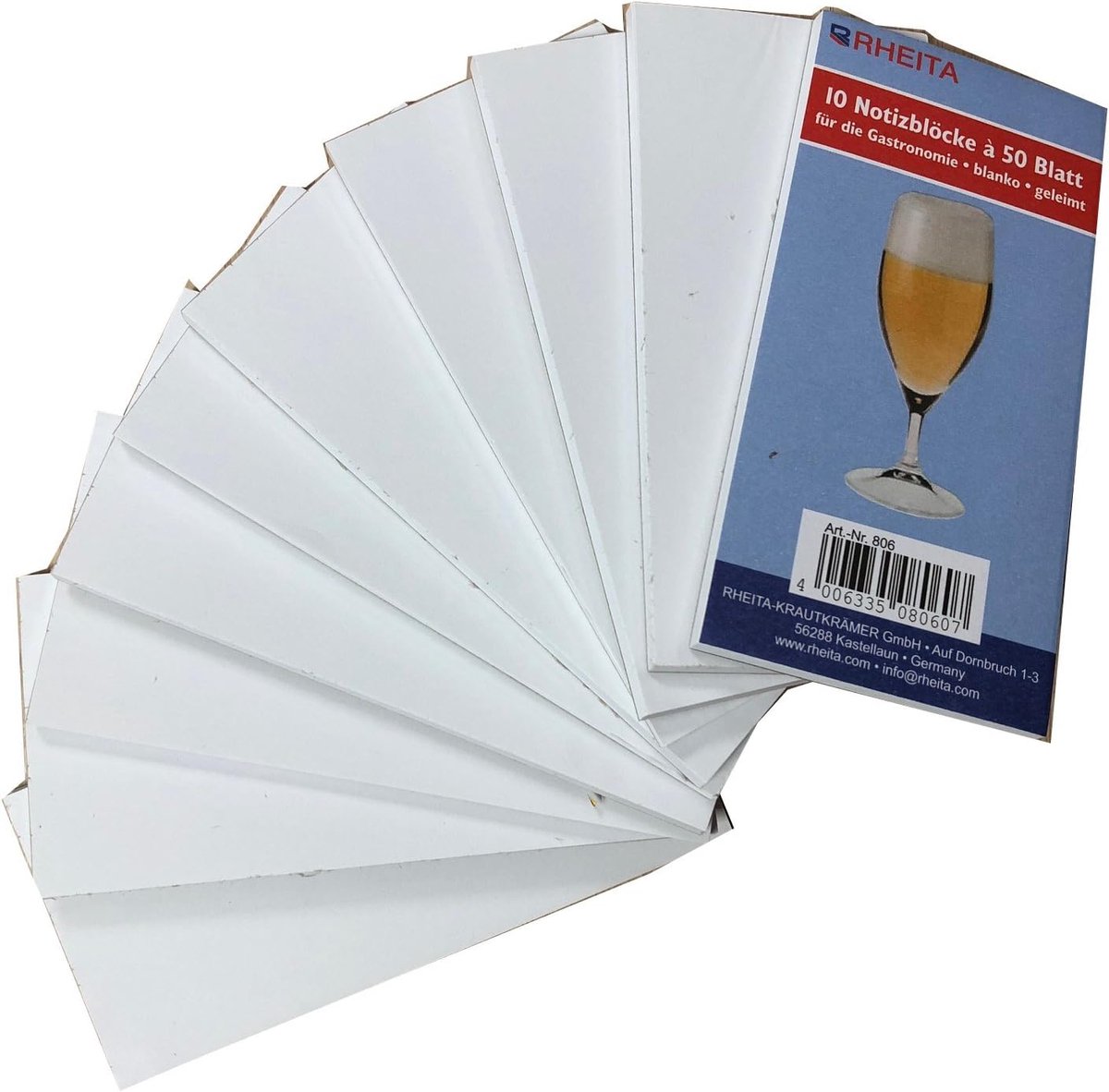 Notitieblok 10 x 50 vellen - blanco houtvezel papier - gelijmd - ideaal voor aantekeningen - SnelShoppen