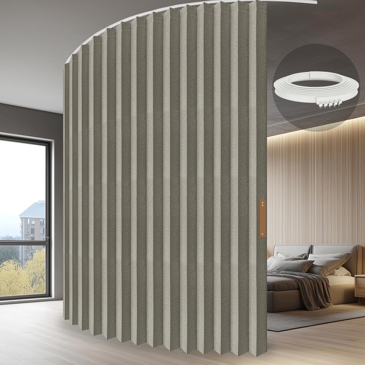 Scheidingsgordijn 243 x 457 cm - 100% Lichtbescherming - Flexibele Room Divider - Ideaal voor Privacy - SnelShoppen
