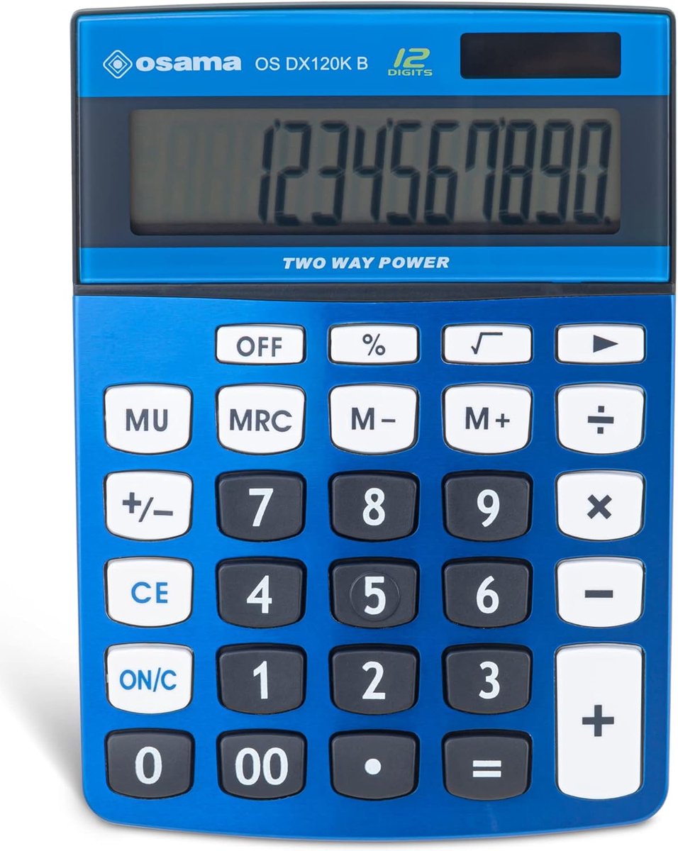 Tafelcalculator groot LCD - gekleurd met zonne-energie - ideaal voor kantoor en werk - SnelShoppen