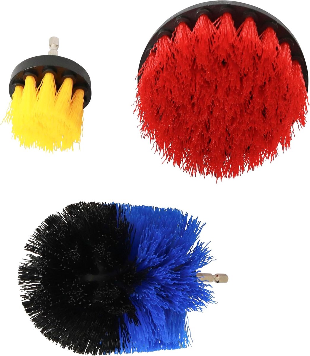Boenborstels voor boormachine - 3 stuks - hoogwaardig materiaal - ideaal voor schoonmaken - SnelShoppen