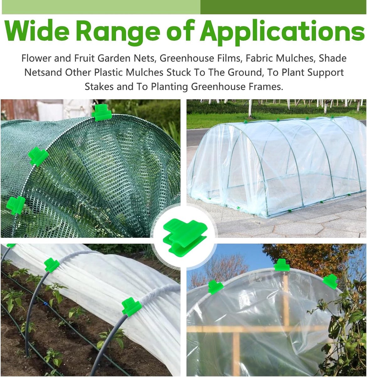 Broeikasklemmen - Netclips Tunnelclips - Planten Beschermen - Antislip Ontwerp - 11 mm - Groen