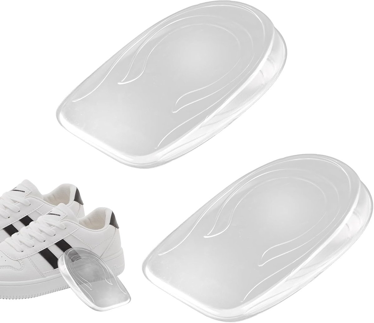 Schoeninlegzolen 1 cm - Siliconen hielwiggen - Schokabsorberend - Comfortabel voor oversize schoenen - SnelShoppen