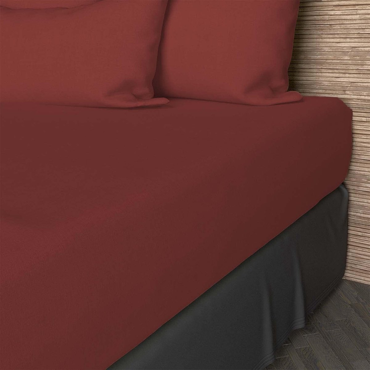 Fitted sheet 90 x 190 cm - katoenen stof - plain brick - machinewasbaar tot 60°C - SnelShoppen