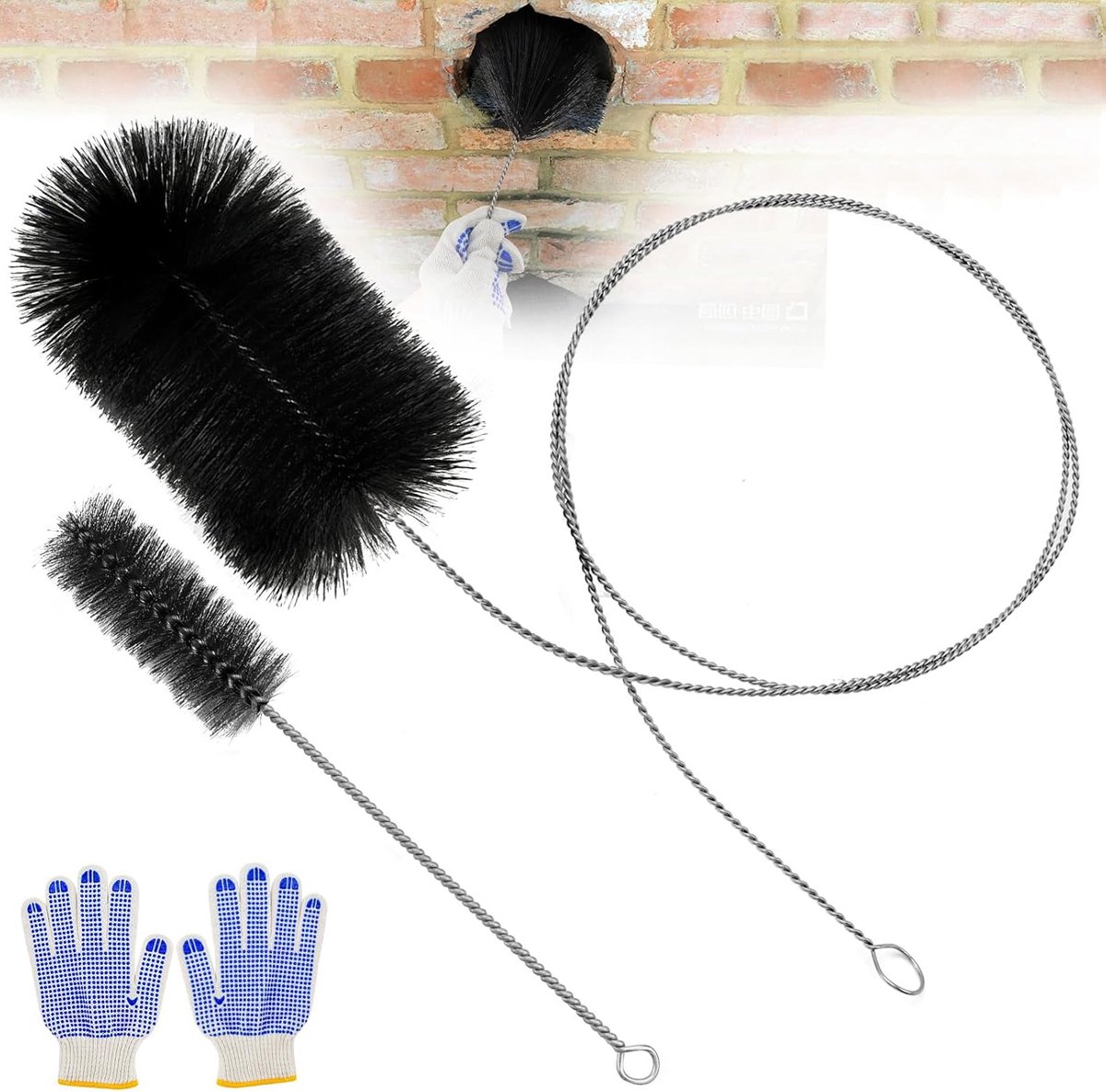 Schoorsteenveger 150 mm / 180 mm - staal - duurzaam - ideaal voor open haarden - ShopVlot