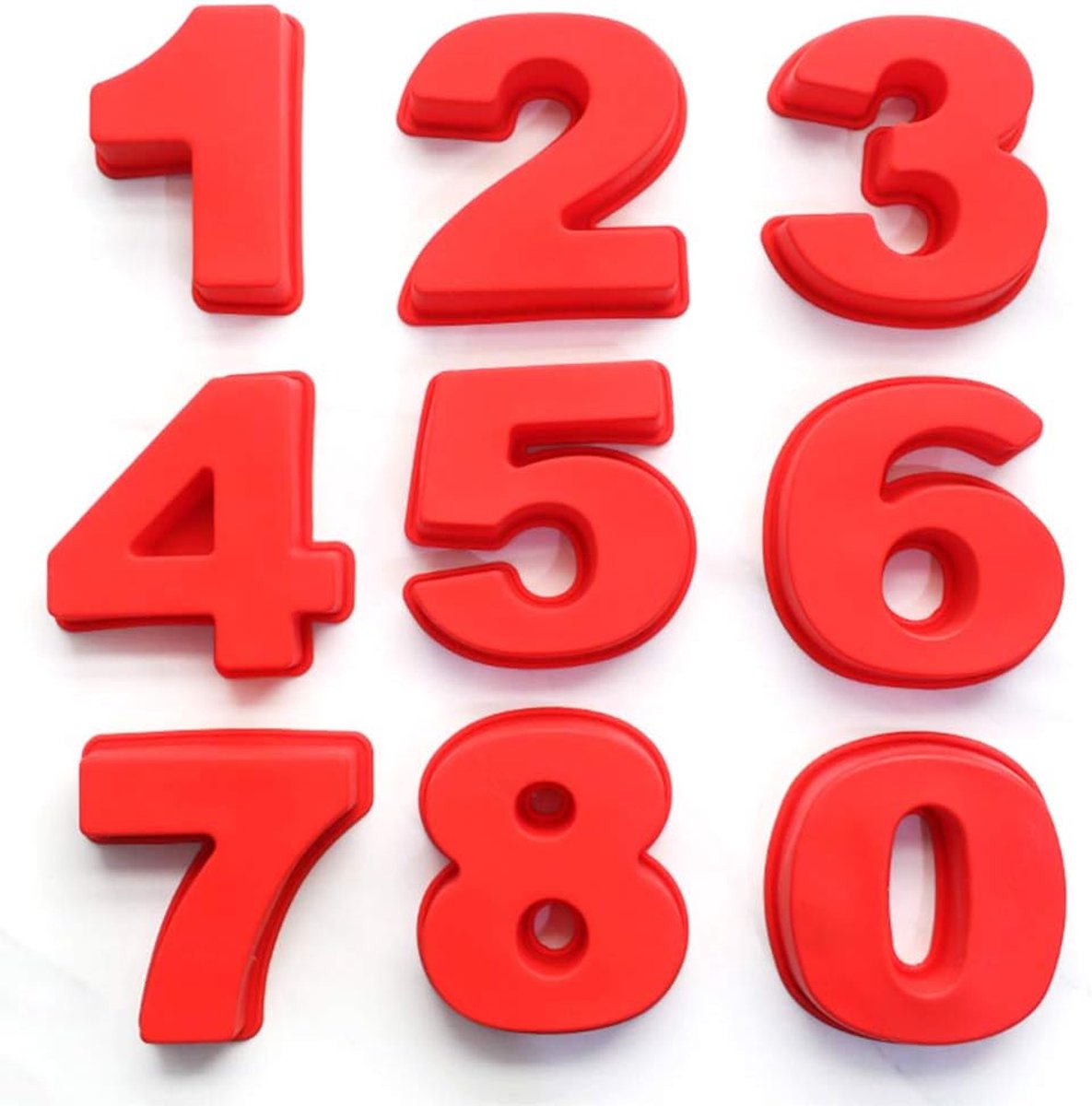 Cakevormen 9PCS - Siliconen Bakvormen - Cijfer Mallen - Ideaal voor Verjaardags- en Bruiloftstaarten - ShopVlot