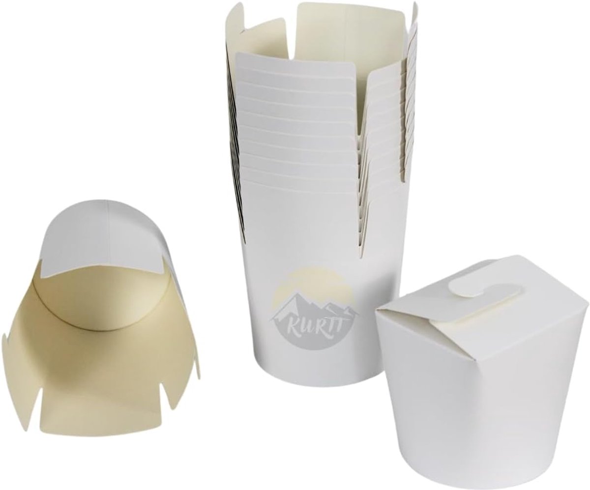 Noodle Box 26oz - Wok to go cup - 500 stuks - Wit - Ideaal voor buitengebruik - ShopVlot