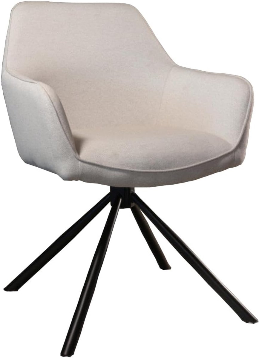Eetstoel draaibaar Dakota - beige stof - moderne uitstraling - eenvoudig te monteren - ShopVlot