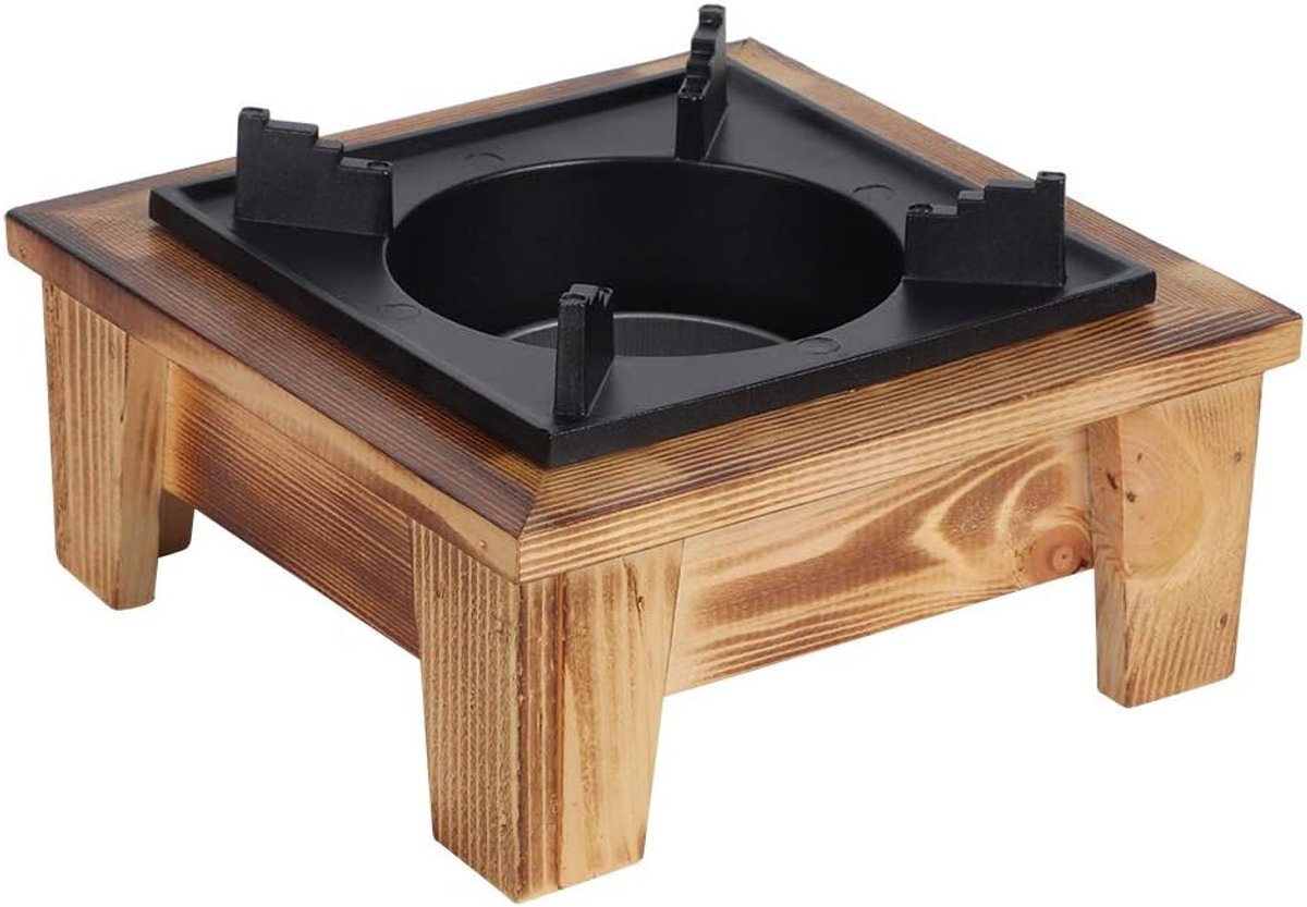 Barbecue Alcohol Oven Cooker - Hout met ijzeren onderstel - Draagbaar tafelmodel - Ideaal voor kamperen - ShopVlot