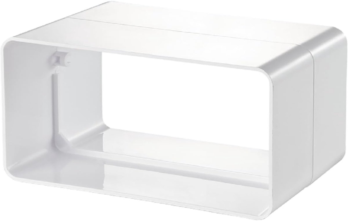 Flat luchtkanaalverbinder 60 x 204 mm - PVC - Wit - Ideaal voor ventilatiesystemen - ShopVlot