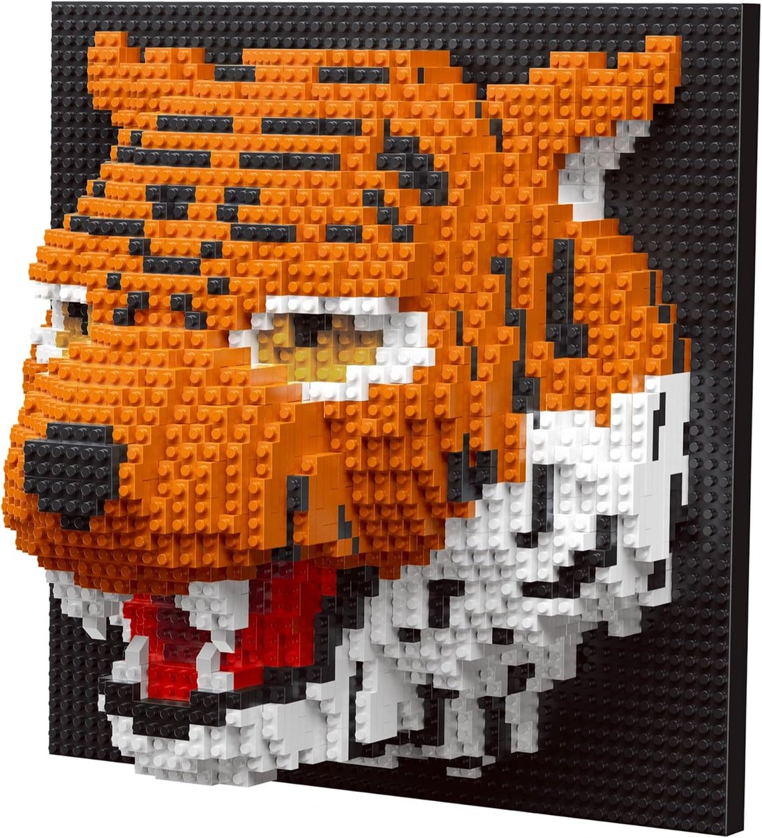 3D Tijger Hoofd Mozaïek Micro Blocks Set - 2100 Stukjes - Wanddecoratie - Stressverlichting voor volwassenen - ShopVlot
