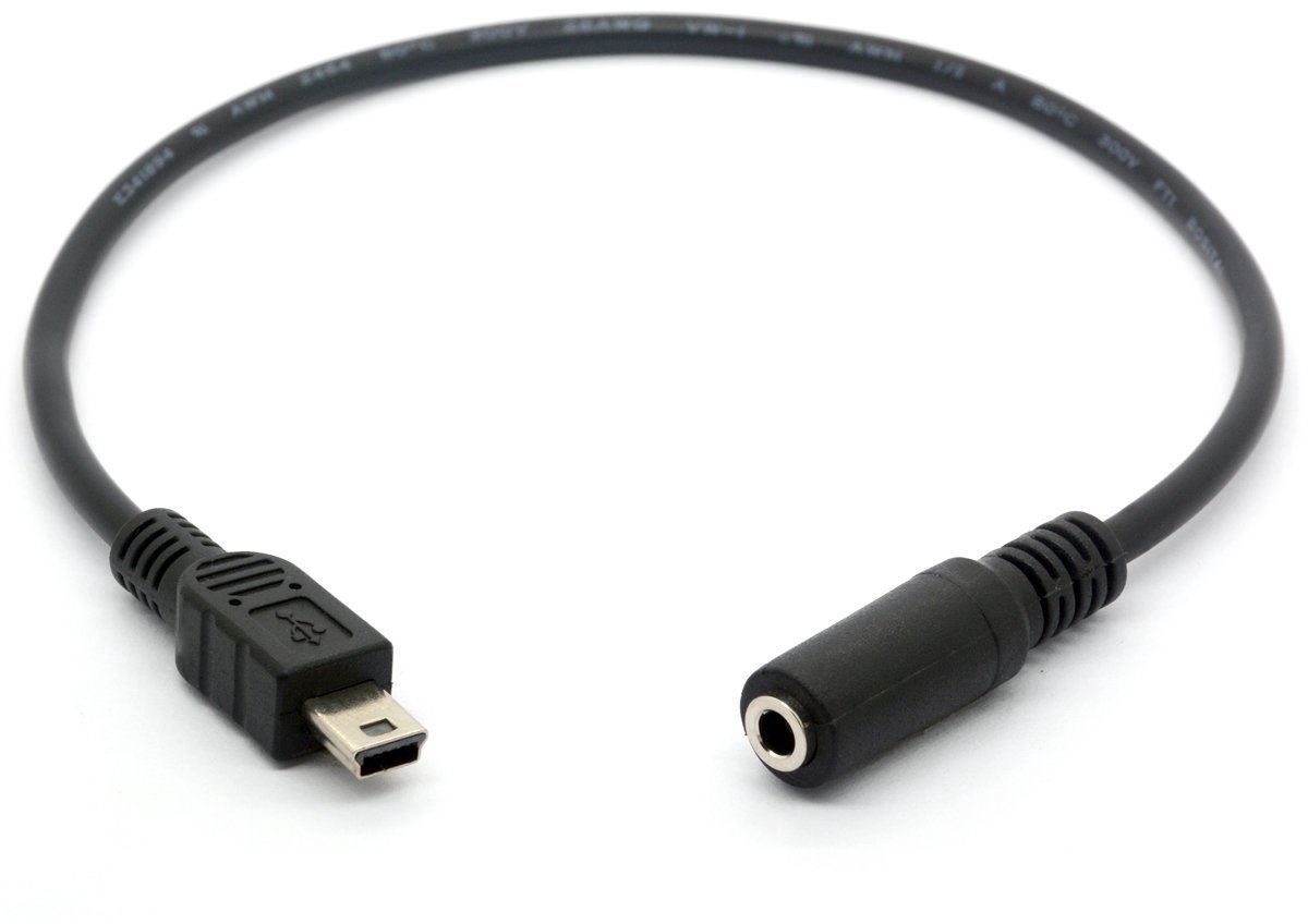Mini USB naar 0.3 cm Female AUX audiokabel - 30 cm lengte - voor headset adapter - gebruik met HERO-camera's - ShopVlot