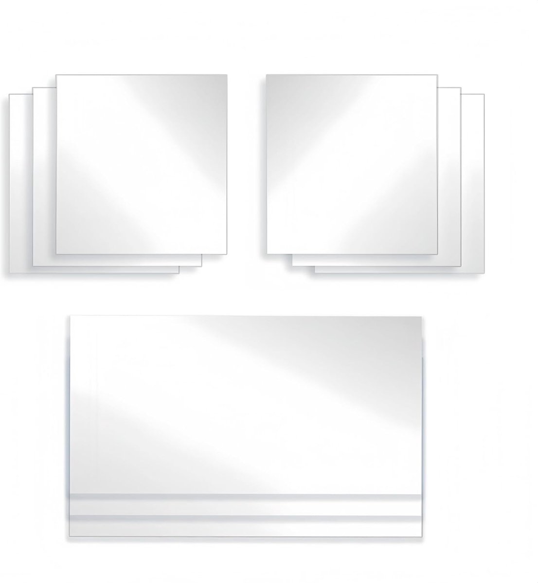 Spiegels wandstickers set van 9 - Flexibele acrylaat spiegels - Eenvoudige installatie - ShopVlot