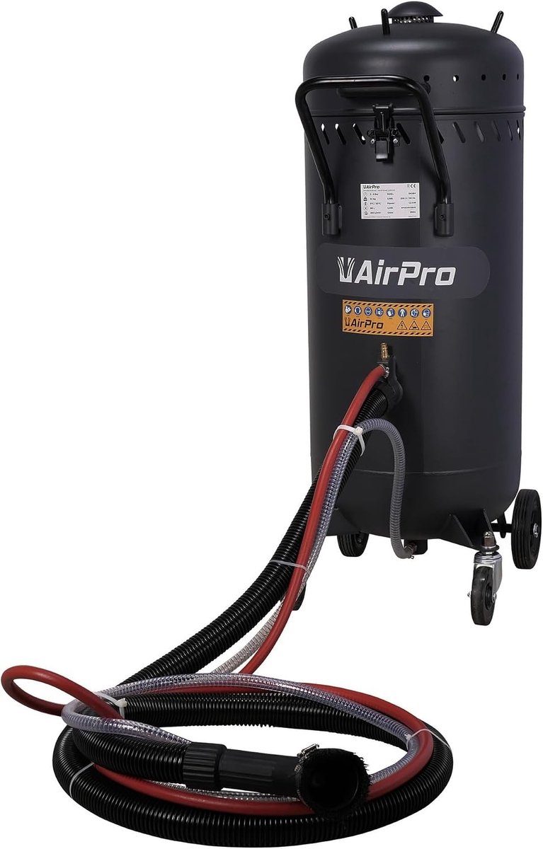 Mobiele zandstraalmachine 80 liter - met vacuümsysteem - 2,5 m slang - voor schone oppervlakken - ShopVlot