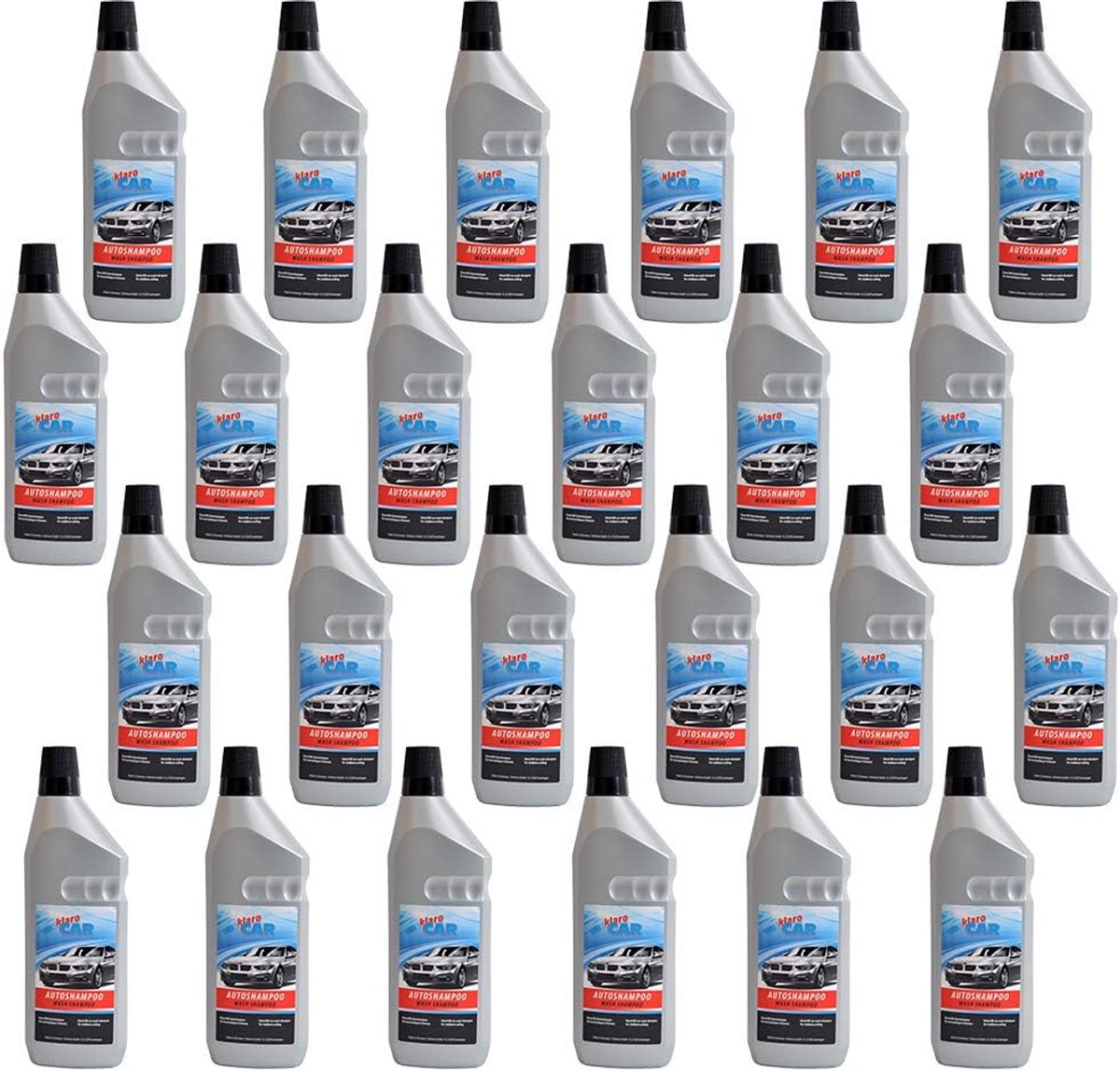 Autoshampoo met wax 1000 ml - set van 24 flessen - verfvriendelijke wasbescherming - voorkomt watervlekken - ShopVlot