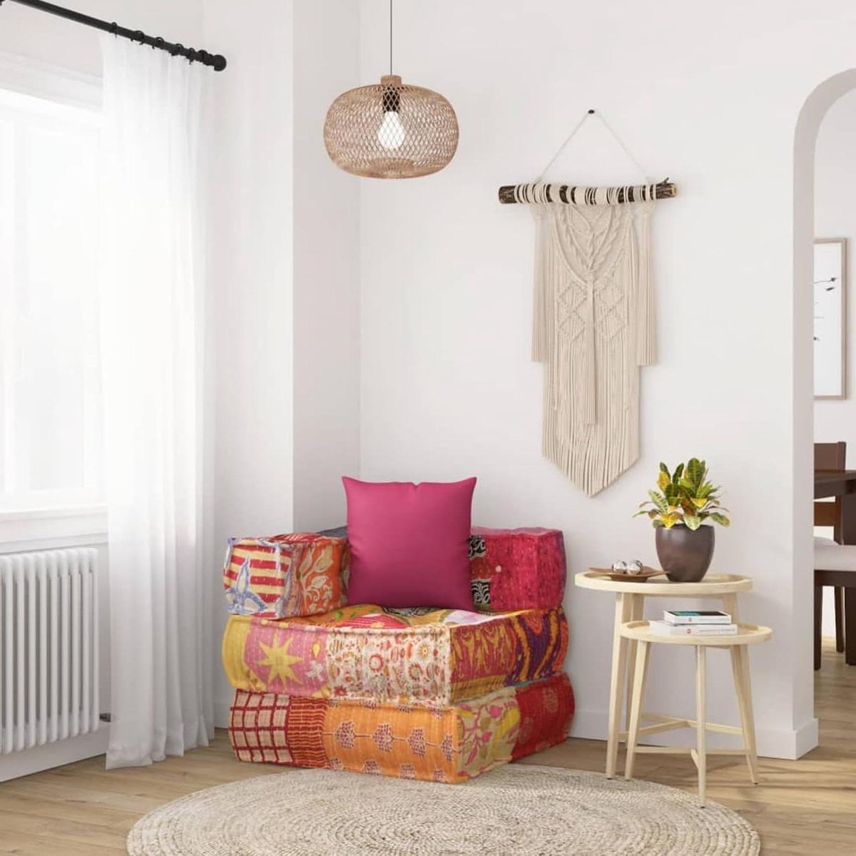Modulaire Zitzak - Zitzak met Voetsteun - Ontspannen Zitten - Patchwork Stoffen - Niet gespecificeerd - Multicolor