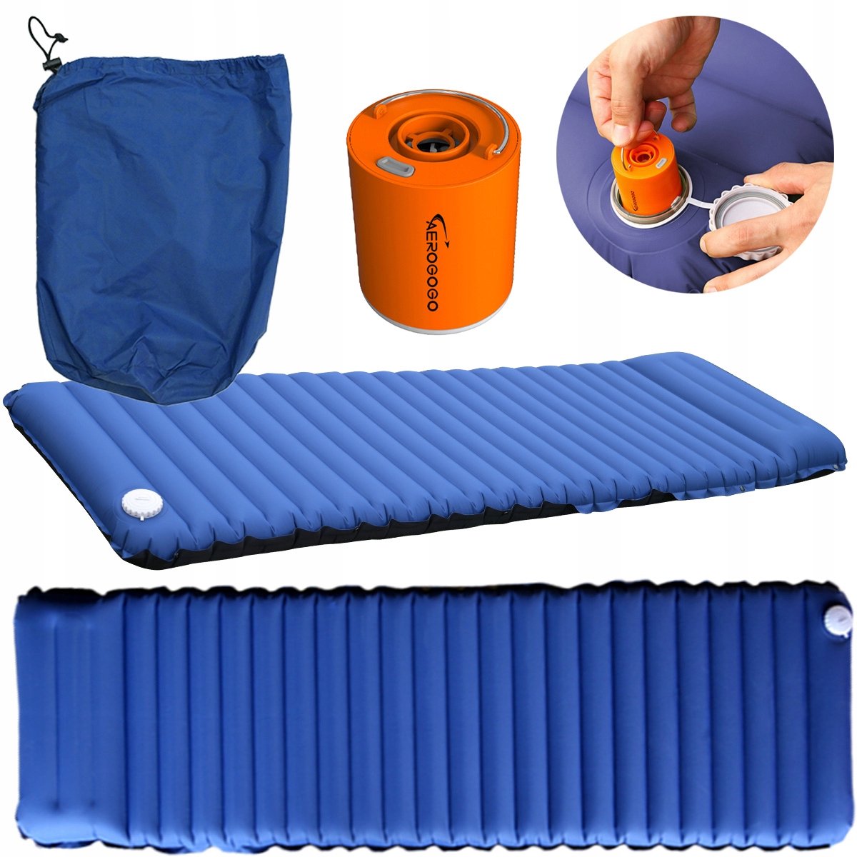 Merkloos 1-persoons licht bed met automatische pomp, 10cm dik, R-waarde 5