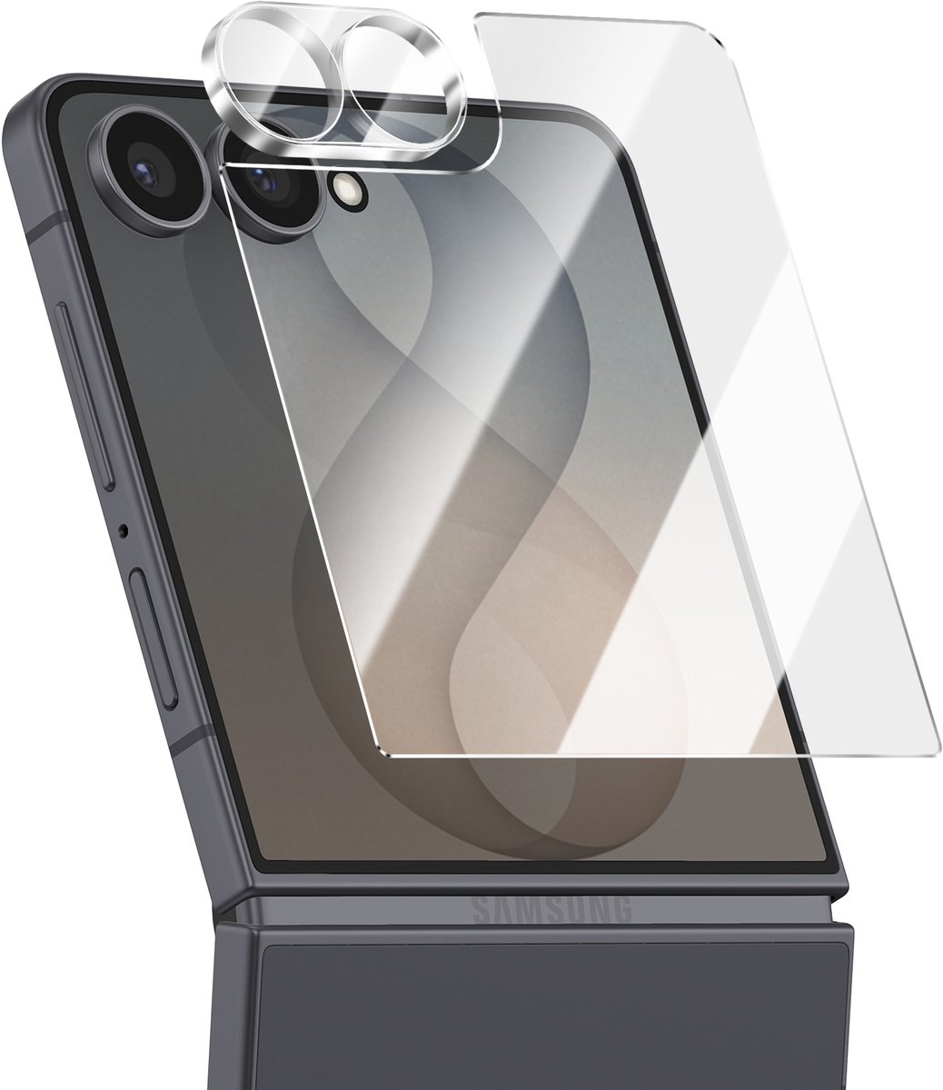 iMak, HD Gehard Glas Geschikt voor Samsung Galaxy Z Flip 8 Extern Scherm en Camera, Transparant