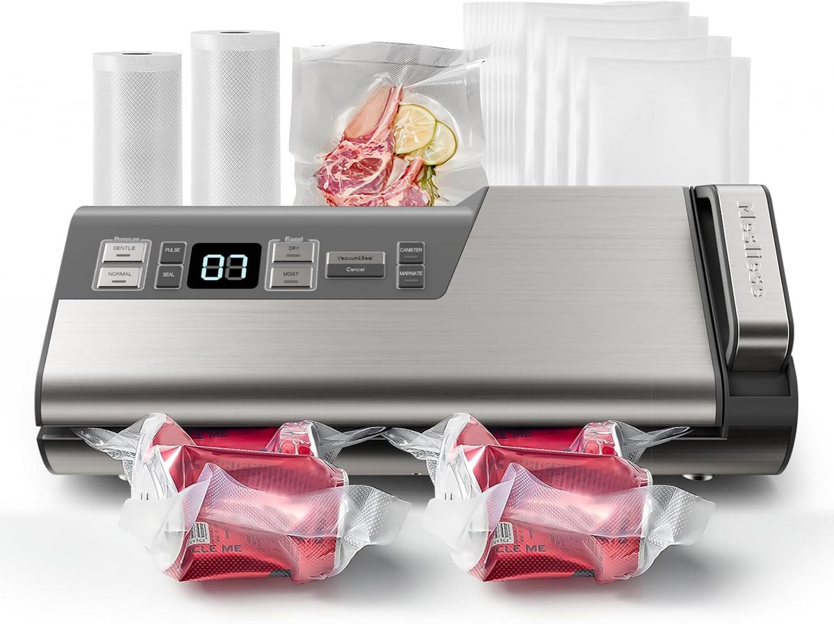 Vacuum Machine 95 kPa - Grijs - Dubbele afdichting - Eenvoudige bediening met één hand - ShopVlot