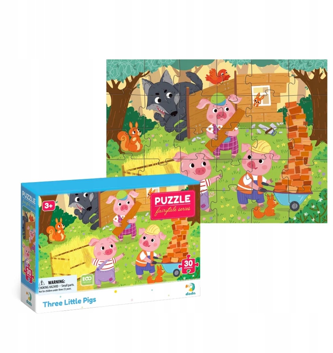 DODO Puzzel "De Drie Kleine Varkentjes" - 30 Stukjes