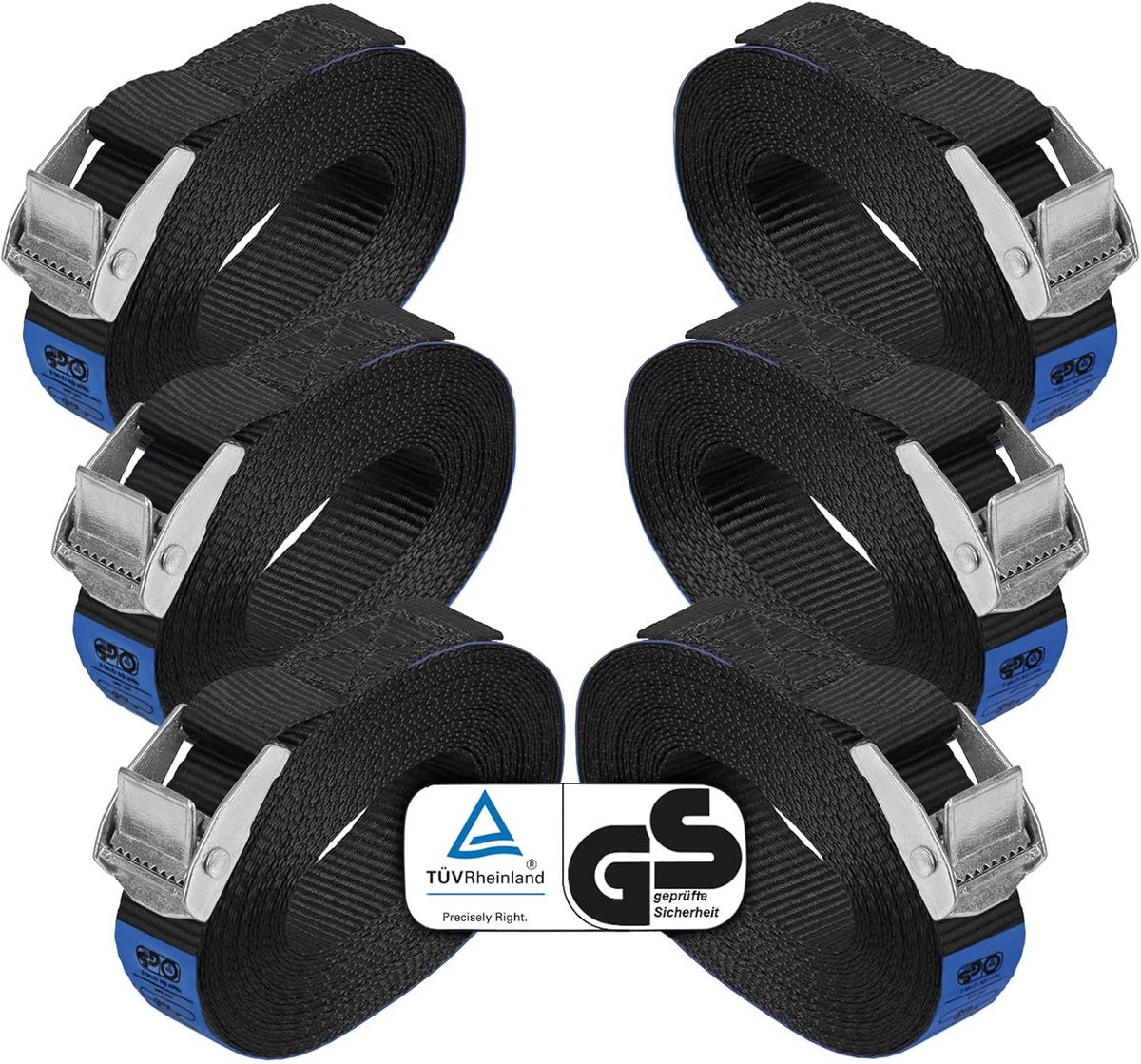 Lashing straps 250 kg - 2,5 cm x 4 m - polyester - veilig vastzetten van bagage - ShopVlot