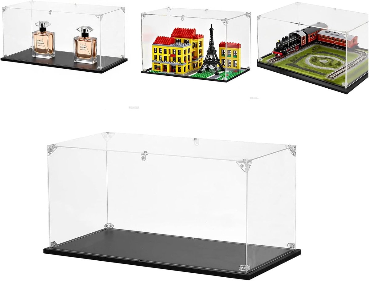 Acryl display cabinet 15x7.9x7.9 inch - transparant - stofdicht - ideaal voor verzamelobjecten - ShopVlot