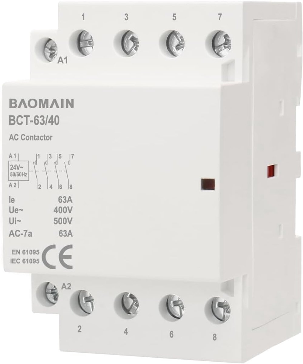 Modulaire bescherming 4-polig 24 V AC - 63 A normaal open - DIN-railmontage - ideaal voor HVAC-bediening - ShopVlot