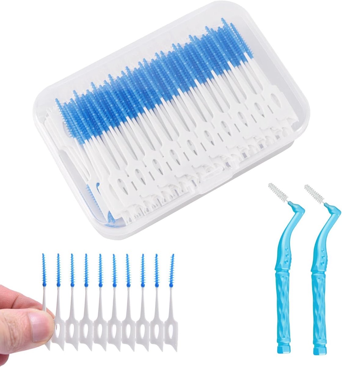Interdentale borstels 200 stuks - Silicone flossticks - Inclusief opbergdoos - Voor dagelijkse mondverzorging - ShopVlot