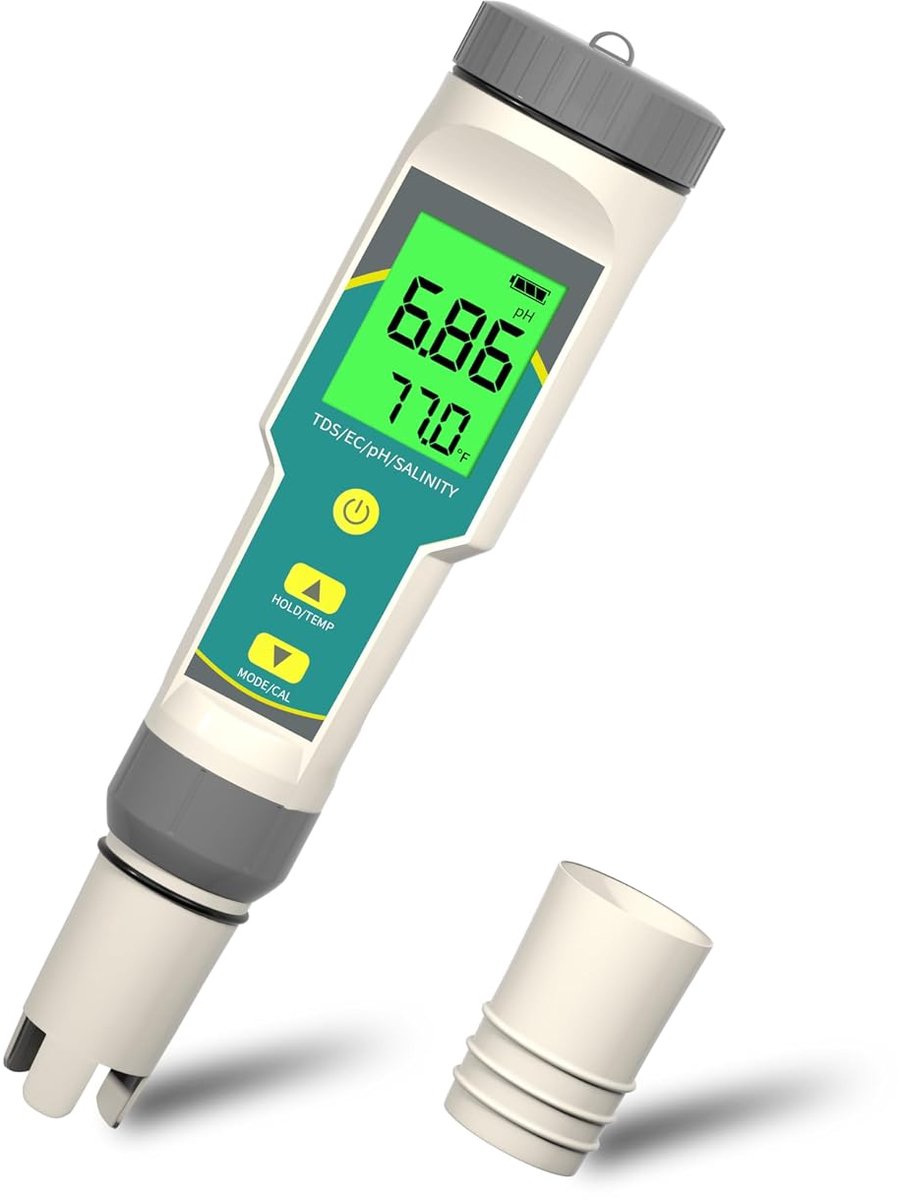 pH meetinstrument water - 5-in-1 met LCD display - hoge nauwkeurigheid - ideaal voor aquaria - ShopVlot