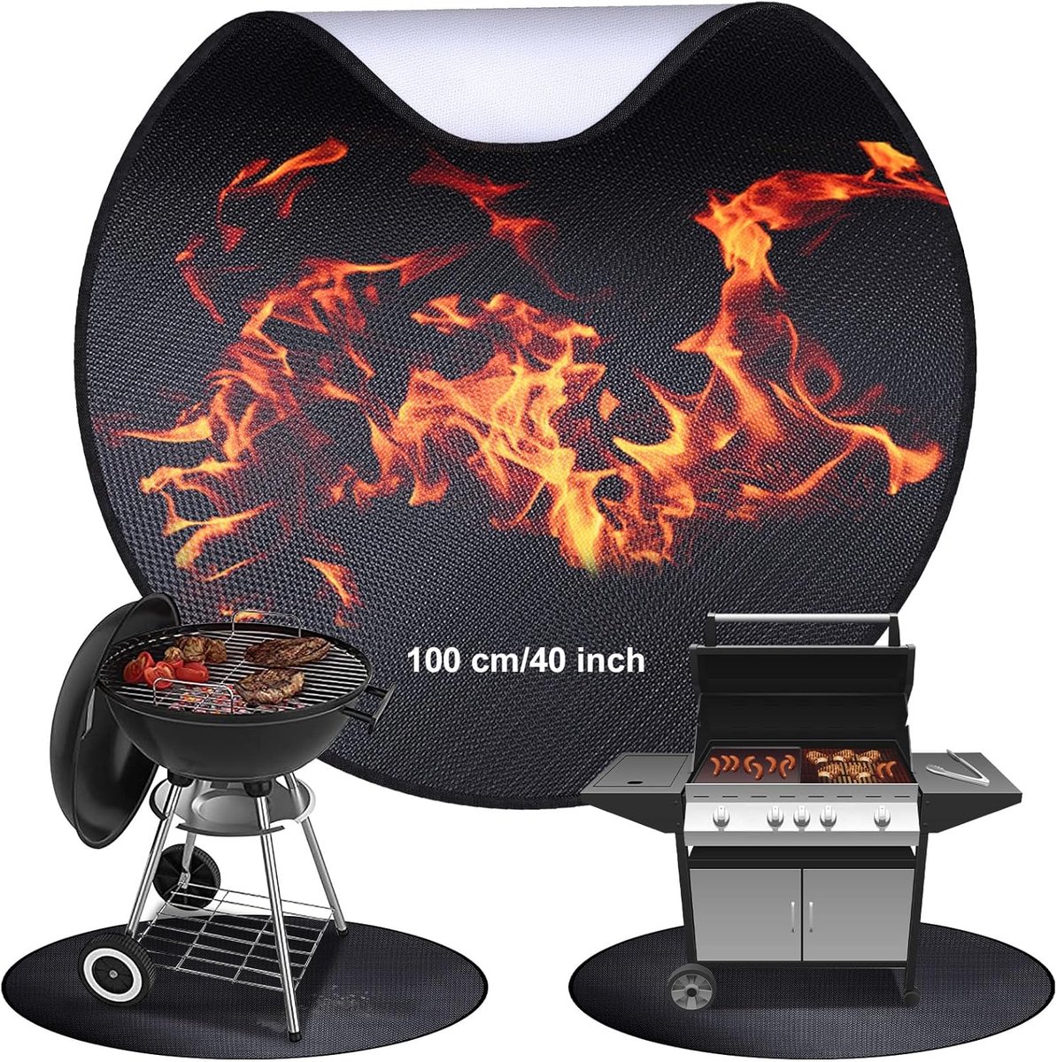 Vuurvaste Onderlegger 100 * 100cm - Glasvezelmateriaal - Hittestendig tot 1800°F - Bescherming voor BBQ en Houtkachels - ShopVlot