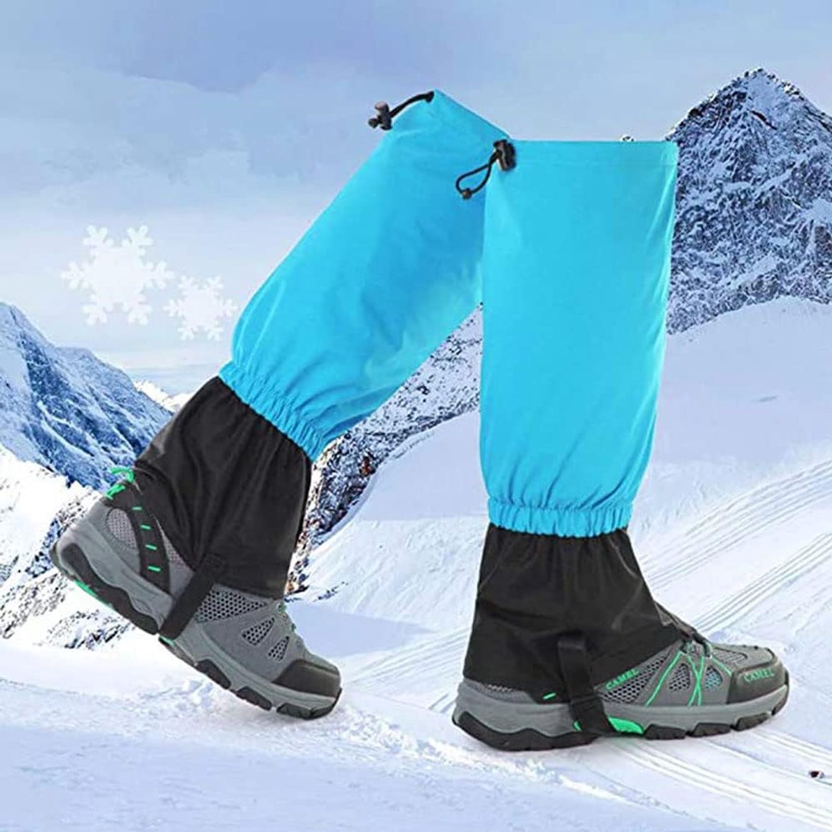 1 paar outdoor beenkappen waterdichte beenkappen waterdichte beenkappen waterdichte beenkappen wandelen, hemelsblauw, polyester, voor wandelen, klimmen, trekking, fiets, jacht, kinderen,