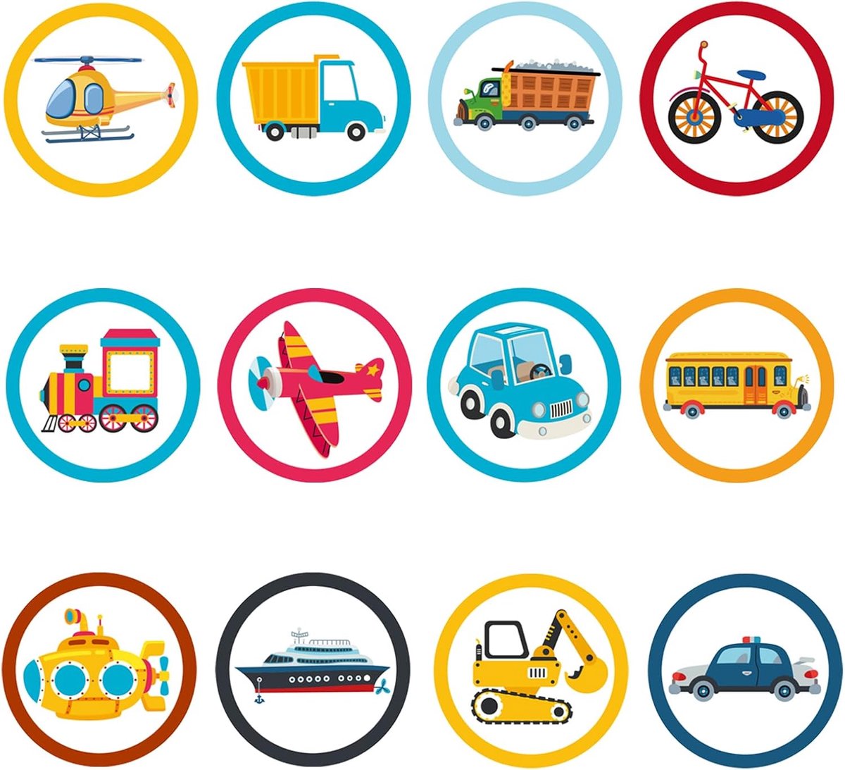 24 Vellen Zindelijkheidsstickers, 12 Stijl Kleurverandering Plasstickers Schattige Cartoon Toiletdoel voor Jongens Meisjes Peuters (Transport Patroon)