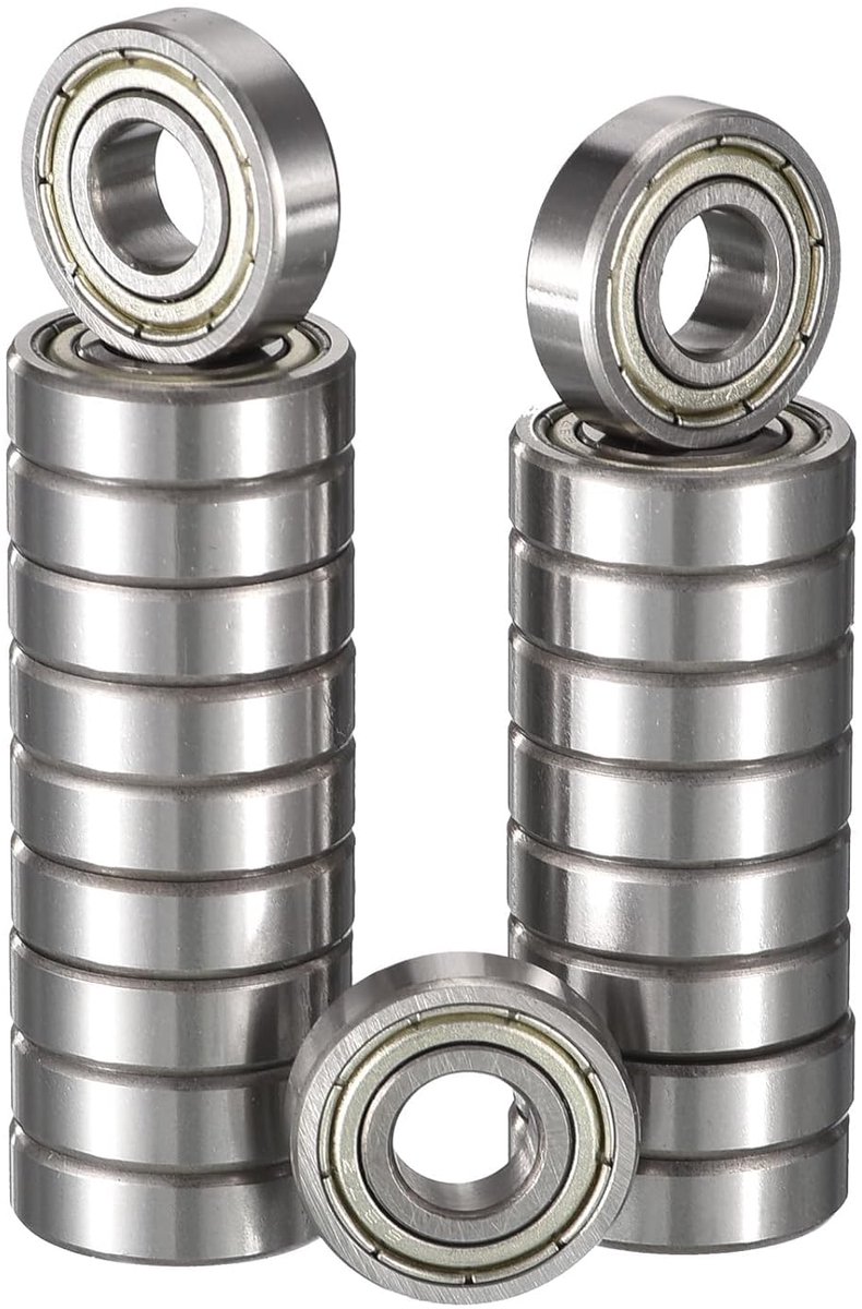 Lagers, 4 x 9 x 4 mm, voorgesmeerd, chroomstaal, dubbele metalen afdichting, hogesnelheidslagers voor roterende gereedschappen