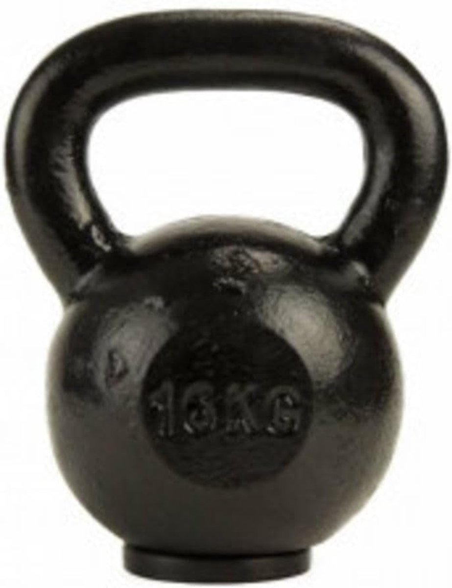 Kettlebell 8 kg - gietijzer met rubberen basis - voor krachttraining en conditie - SnelShoppen