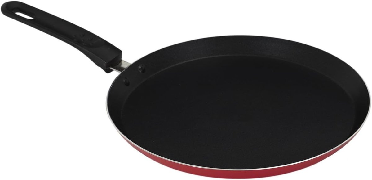 Pannenkoekenpan 26 cm - rode kleur - anti-aanbaklaag - ideaal voor pannenkoeken - SnelShoppen